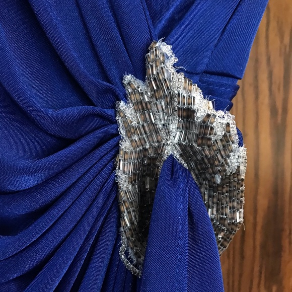 Vintage Abby Kent Blue Dress with Bead Detail Size 8 - Picture 3 of 7